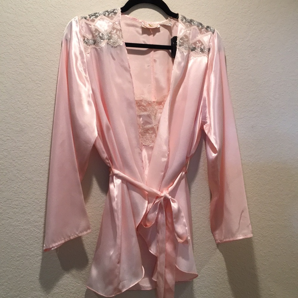 Robe with cami and tap pants set